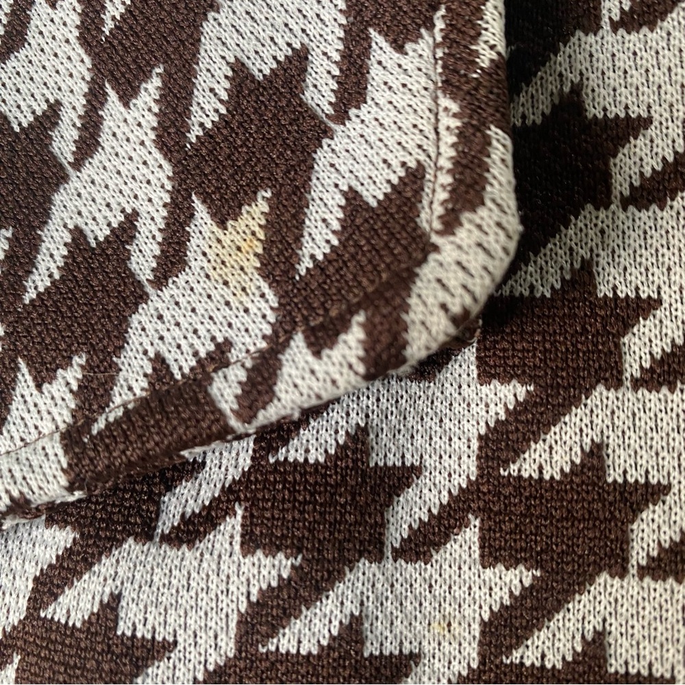 Vintage Mod 60s Houndstooth Open Front Polyester … - image 8